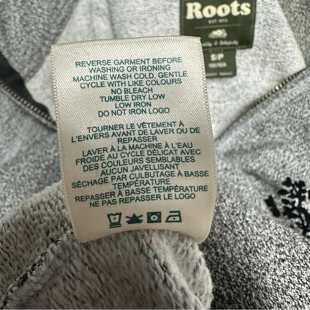 Roots Gray Zip-Up Hoodie size S